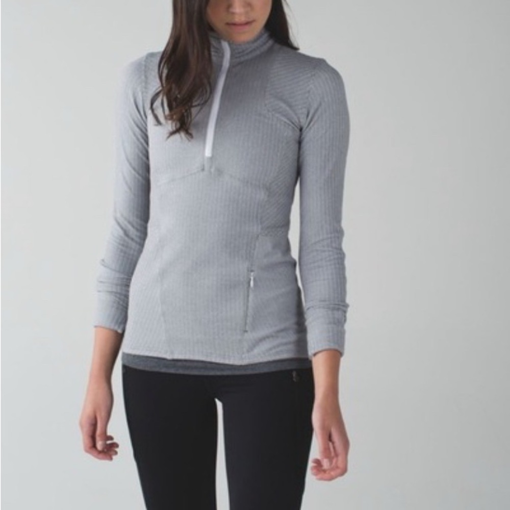 Lululemon‎ 1/2 Zip Pullover Jacket Womens Kanto Catch Me Heather Herringbone